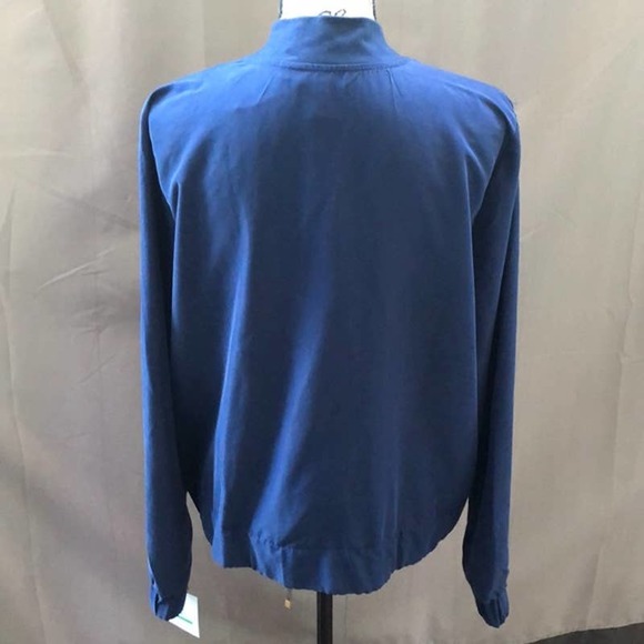 Ellen Tracy Blue Jacket Wind Breaker Zip Up Spring Fall Casual Size L - Picture 3 of 12